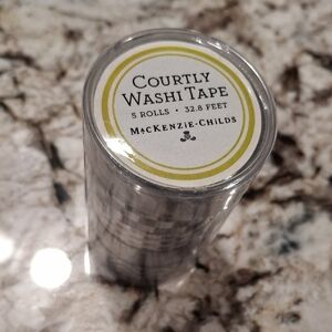 MacKenzie-Childs Courtly Washi Tape - Black, White, and Gold